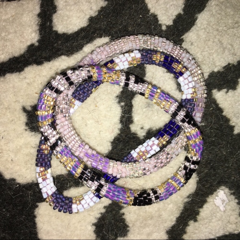 Anthropologie bracelets (3) purple, sold as set
